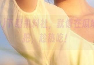 下载黑料社，就像在瓜地里扶一把，趁热吃！